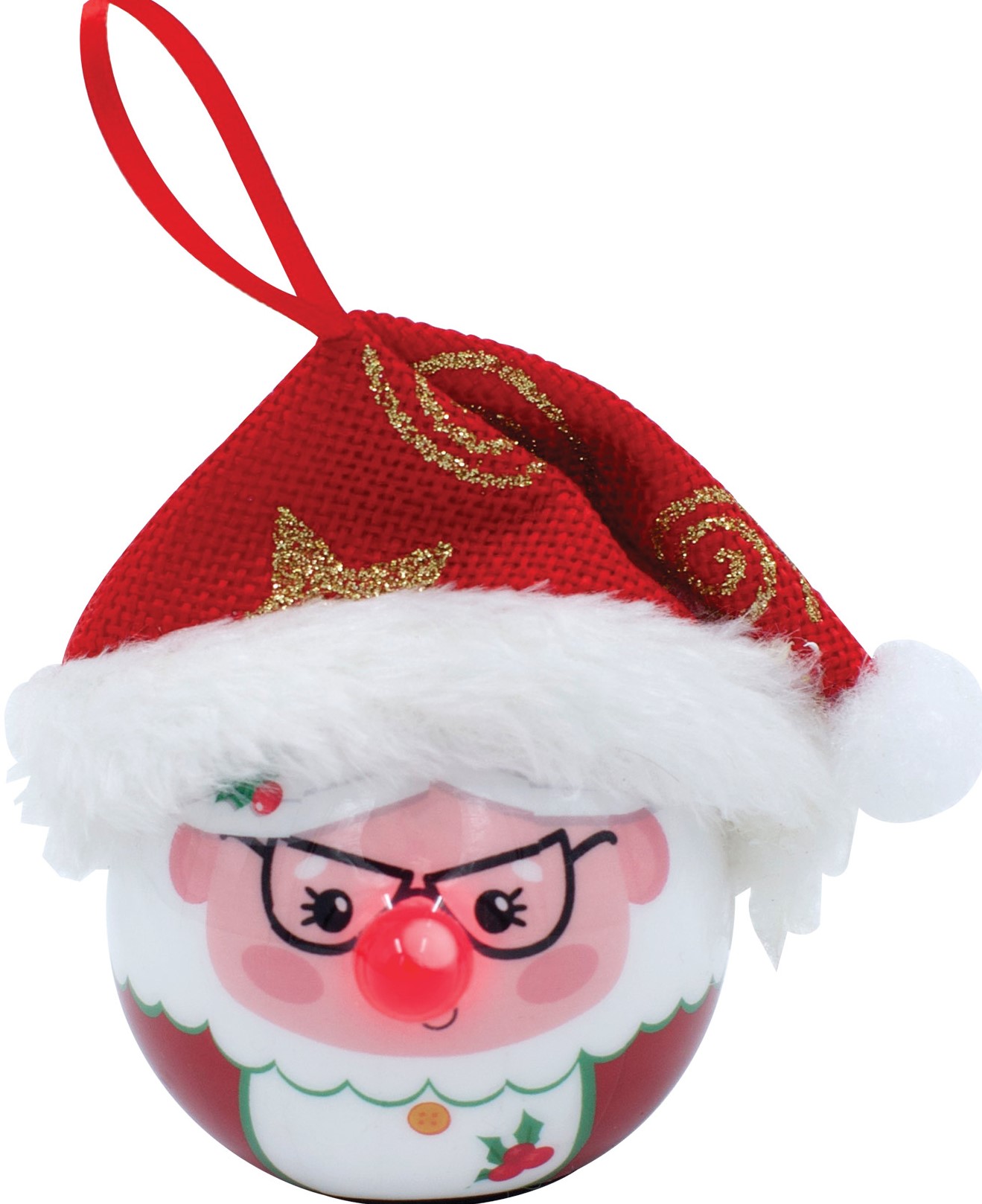 224271-ΚόκκινηΠλαστικήΧριστουγεννιάτικηΜπάλαΜεLedΦώςΜπαταρίας6,5cm